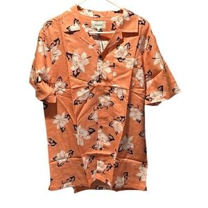 Unison Short Sleeve Patch Pocket Shirt with Camp Collar Large NWT